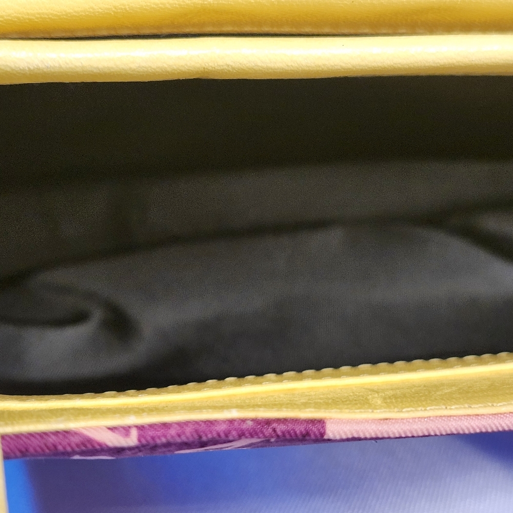 Bvlgari Logo Canvas & Leather Shoulder Bag Purple & Yellow Bulgari - Picture 16 of 16